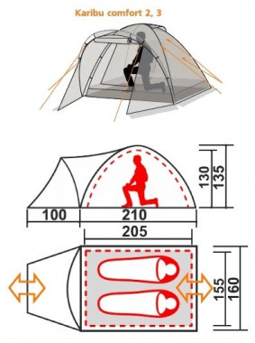 Палатка Karibu 3 comfort