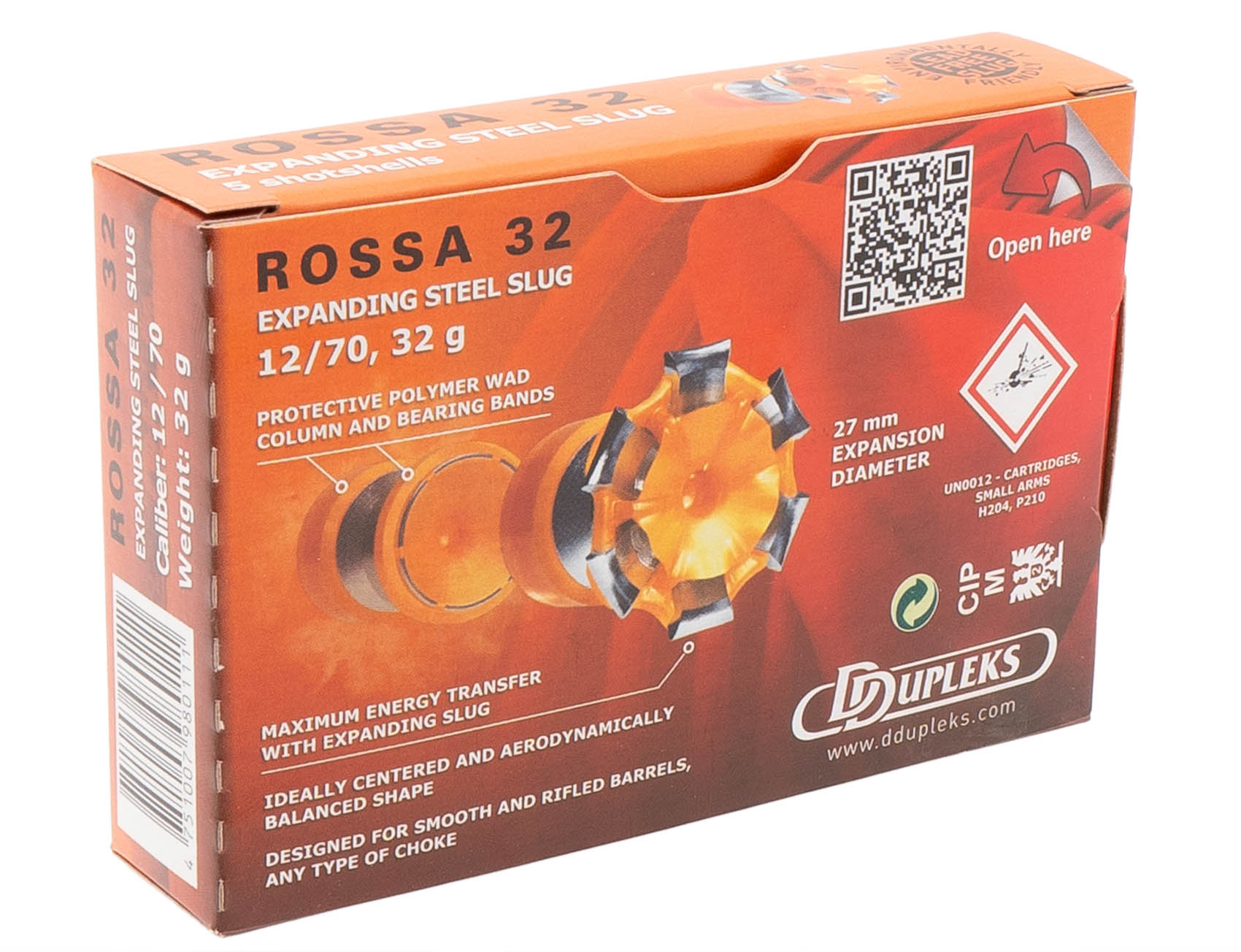 Патрон к.12*70, пуля Rossa (32гр.)